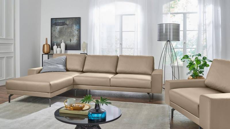 Creation BY ROLF BENZ Ecksofa CR.450, Designecksofa, L-Form, Armlehne breit und niedrig, Alugussfüße in umbragrau, Breite 274 cm von Creation BY ROLF BENZ