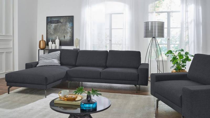 Creation BY ROLF BENZ Ecksofa CR.450, Designecksofa, L-Form, Armlehne breit und niedrig, Alugussfüße in umbragrau, Breite 274 cm von Creation BY ROLF BENZ