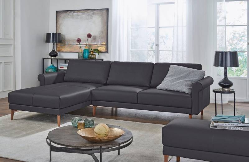 Creation BY ROLF BENZ Ecksofa CR.450, Designecksofa, Polsterecke, L-Form, 282/178 cm (B/T), abgerundete Armlehne Schnecke, modern Landhaus, Leder oder Chenille von Creation BY ROLF BENZ