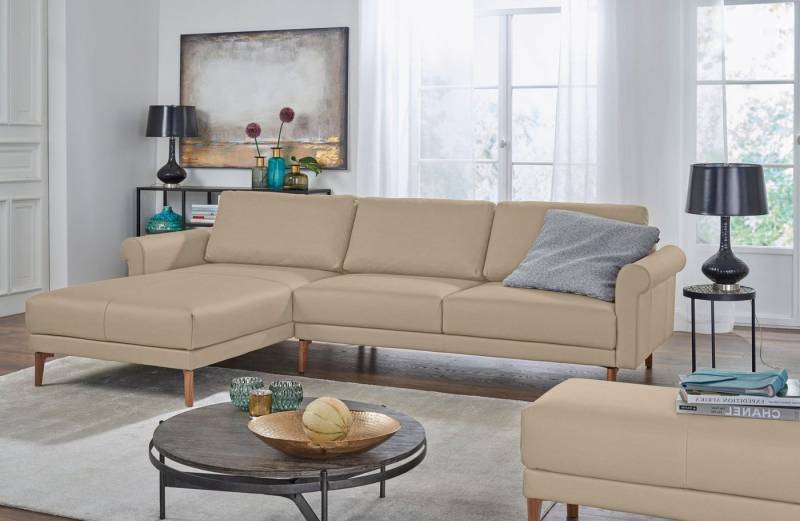 Creation BY ROLF BENZ Ecksofa CR.450, Designecksofa, Polsterecke, L-Form, 282/178 cm (B/T), abgerundete Armlehne Schnecke, modern Landhaus, Leder oder Chenille von Creation BY ROLF BENZ