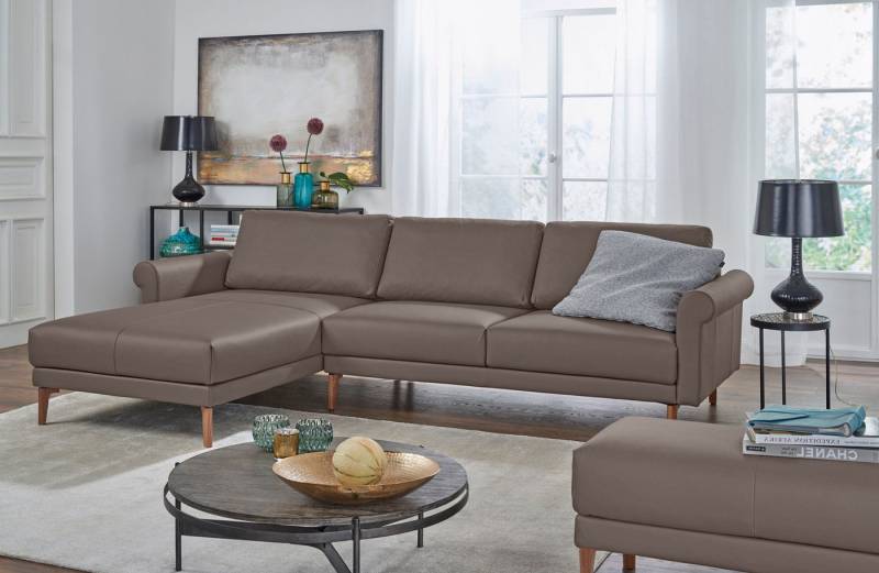 Creation BY ROLF BENZ Ecksofa CR.450, Designecksofa, Polsterecke, L-Form, 282/178 cm (B/T), abgerundete Armlehne Schnecke, modern Landhaus, Leder oder Chenille von Creation BY ROLF BENZ