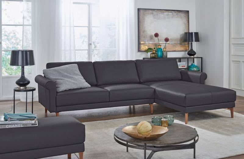 Creation BY ROLF BENZ Ecksofa CR.450, Designecksofa, Polsterecke, L-Form, 282/178 cm (B/T), abgerundete Armlehne Schnecke, modern Landhaus, Leder oder Chenille von Creation BY ROLF BENZ