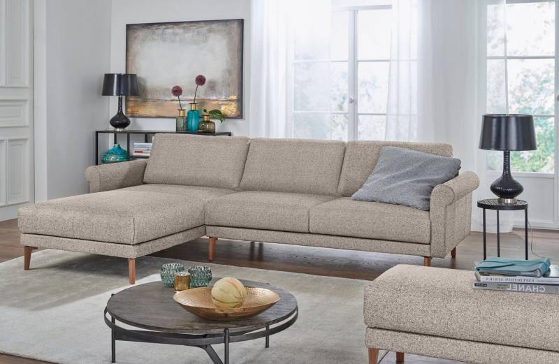 Creation BY ROLF BENZ Ecksofa CR.450, Designecksofa, Polsterecke, L-Form, 282/178 cm (B/T), abgerundete Armlehne Schnecke, modern Landhaus, Leder oder Chenille von Creation BY ROLF BENZ
