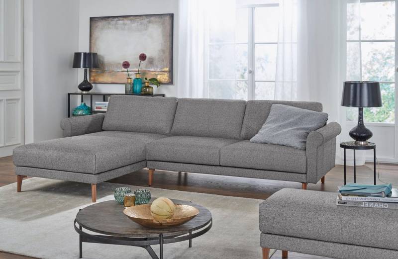 Creation BY ROLF BENZ Ecksofa CR.450, Designecksofa, Polsterecke, L-Form, 282/178 cm (B/T), abgerundete Armlehne Schnecke, modern Landhaus, Leder oder Chenille von Creation BY ROLF BENZ
