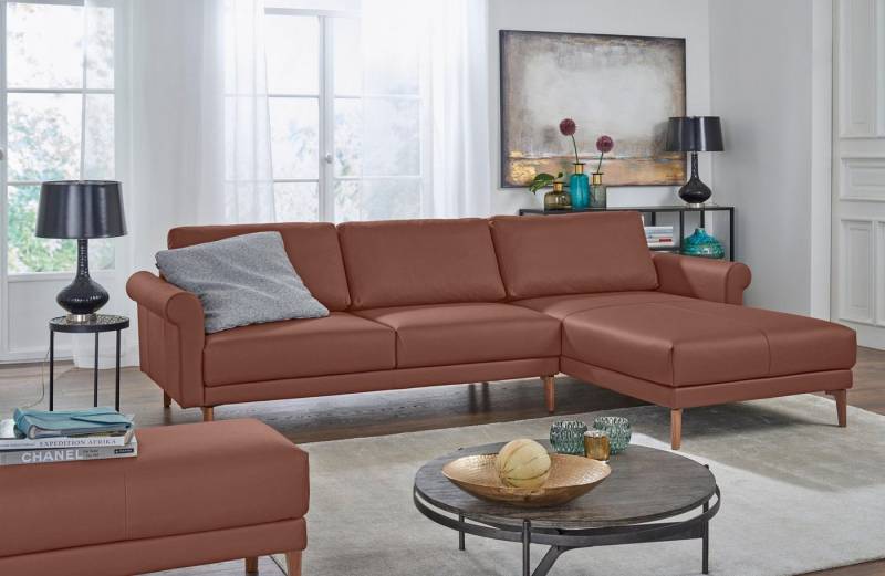 Creation BY ROLF BENZ Ecksofa CR.450, Designecksofa, Polsterecke, L-Form, 282/178 cm (B/T), abgerundete Armlehne Schnecke, modern Landhaus, Leder oder Chenille von Creation BY ROLF BENZ