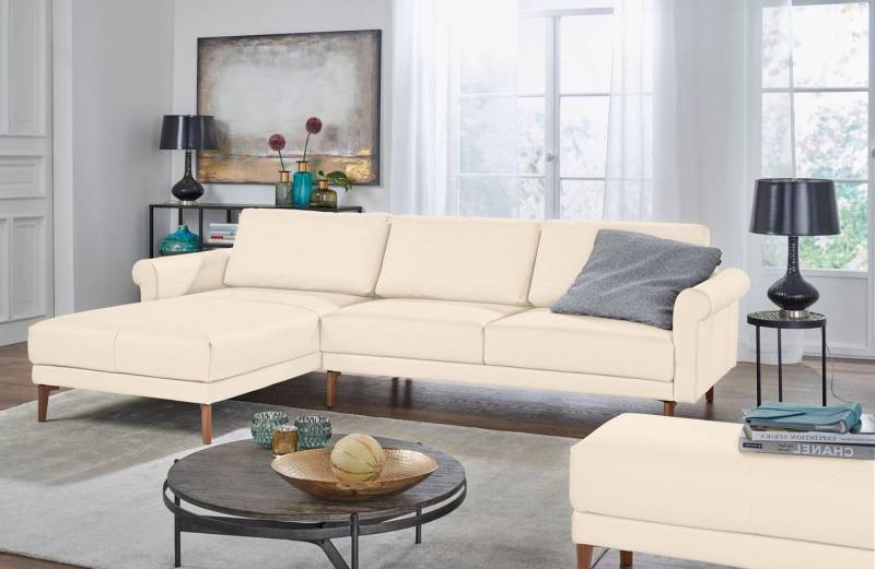 Creation BY ROLF BENZ Ecksofa CR.450, Designecksofa, Polsterecke, L-Form, 282/178 cm (B/T), abgerundete Armlehne Schnecke, modern Landhaus, Leder oder Chenille von Creation BY ROLF BENZ