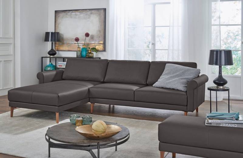 Creation BY ROLF BENZ Ecksofa CR.450, Designecksofa, Polsterecke, L-Form, 282/178 cm (B/T), abgerundete Armlehne Schnecke, modern Landhaus, Leder oder Chenille von Creation BY ROLF BENZ