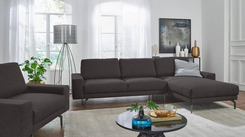 Creation BY ROLF BENZ Ecksofa CR.450, Designecksofa, Polsterecke, L-Form, Armlehne breit und niedrig, Alugussfüße in umbragrau, Breite 294 cm von Creation BY ROLF BENZ