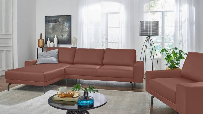 Creation BY ROLF BENZ Ecksofa CR.450, Designecksofa, Polsterecke, L-Form, Armlehne breit und niedrig, Alugussfüße in umbragrau, Breite 294 cm von Creation BY ROLF BENZ