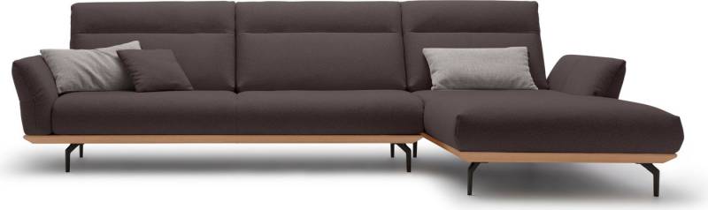 Creation BY ROLF BENZ Ecksofa CR.460, Sockel in Eiche, Winkelfüße in Umbragrau, Breite 338 cm von Creation BY ROLF BENZ