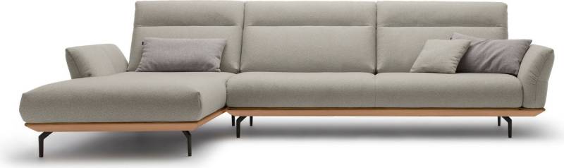 Creation BY ROLF BENZ Ecksofa CR.460, Sockel in Eiche, Winkelfüße in Umbragrau, Breite 338 cm von Creation BY ROLF BENZ