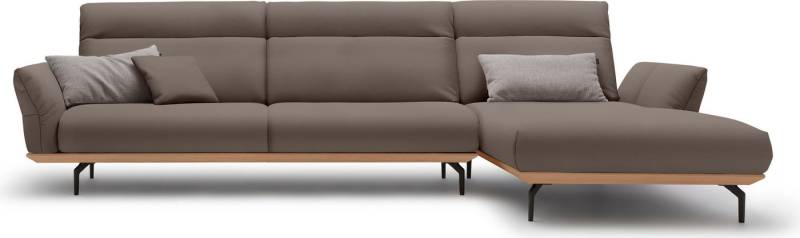 Creation BY ROLF BENZ Ecksofa CR.460, Sockel in Eiche, Winkelfüße in Umbragrau, Breite 338 cm von Creation BY ROLF BENZ
