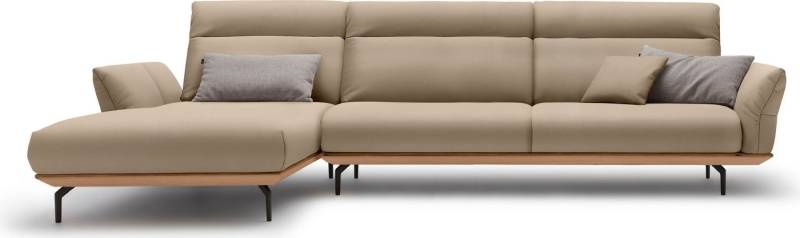 Creation BY ROLF BENZ Ecksofa CR.460, Sockel in Eiche, Winkelfüße in Umbragrau, Breite 338 cm von Creation BY ROLF BENZ