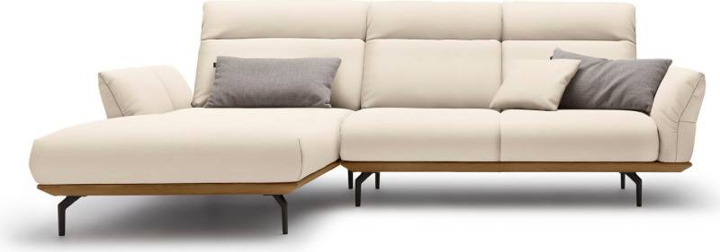 Creation BY ROLF BENZ Ecksofa CR.460, Sockel in Nussbaum, Winkelfüße in Umbragrau, Breite 298 cm von Creation BY ROLF BENZ