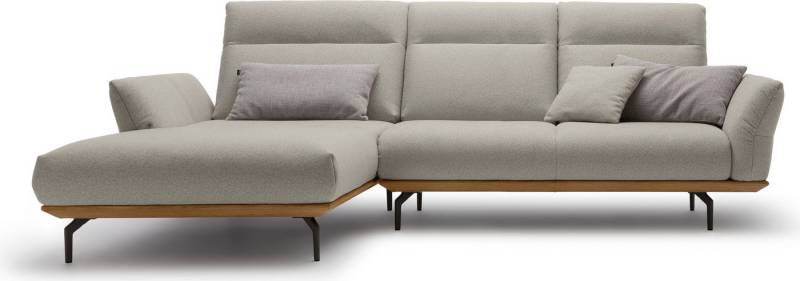 Creation BY ROLF BENZ Ecksofa CR.460, Sockel in Nussbaum, Winkelfüße in Umbragrau, Breite 298 cm von Creation BY ROLF BENZ
