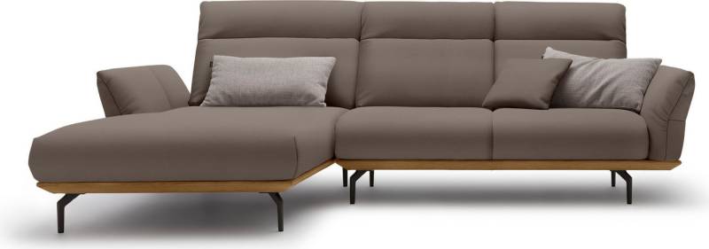 Creation BY ROLF BENZ Ecksofa CR.460, Sockel in Nussbaum, Winkelfüße in Umbragrau, Breite 298 cm von Creation BY ROLF BENZ
