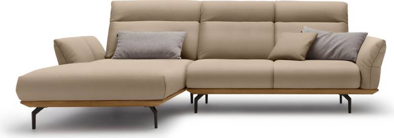 Creation BY ROLF BENZ Ecksofa CR.460, Sockel in Nussbaum, Winkelfüße in Umbragrau, Breite 298 cm von Creation BY ROLF BENZ