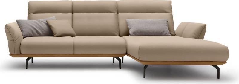 Creation BY ROLF BENZ Ecksofa CR.460, Sockel in Nussbaum, Winkelfüße in Umbragrau, Breite 298 cm von Creation BY ROLF BENZ