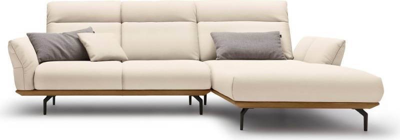 Creation BY ROLF BENZ Ecksofa CR.460, Sockel in Nussbaum, Winkelfüße in Umbragrau, Breite 298 cm von Creation BY ROLF BENZ