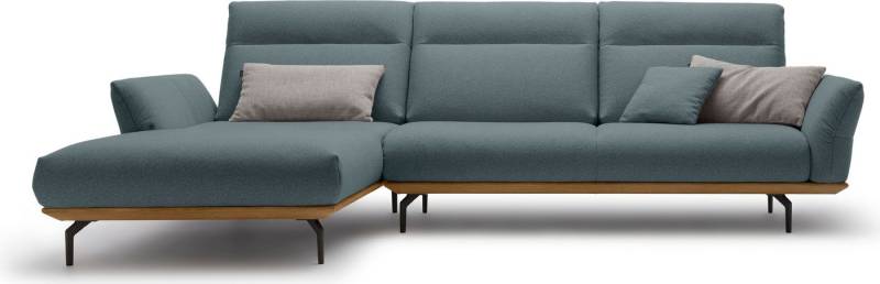 Creation BY ROLF BENZ Ecksofa CR.460, Sockel in Nussbaum, Winkelfüße in Umbragrau, Breite 318 cm von Creation BY ROLF BENZ