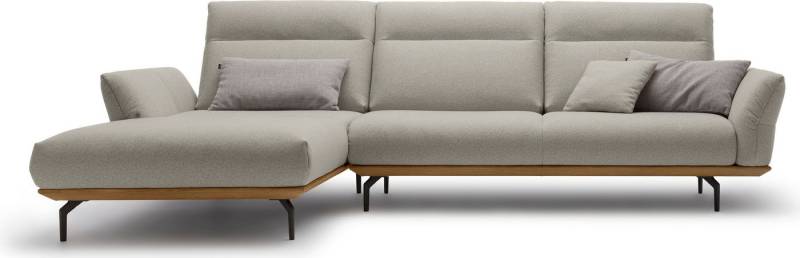 Creation BY ROLF BENZ Ecksofa CR.460, Sockel in Nussbaum, Winkelfüße in Umbragrau, Breite 318 cm von Creation BY ROLF BENZ
