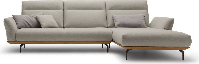 Creation BY ROLF BENZ Ecksofa CR.460, Sockel in Nussbaum, Winkelfüße in Umbragrau, Breite 318 cm von Creation BY ROLF BENZ