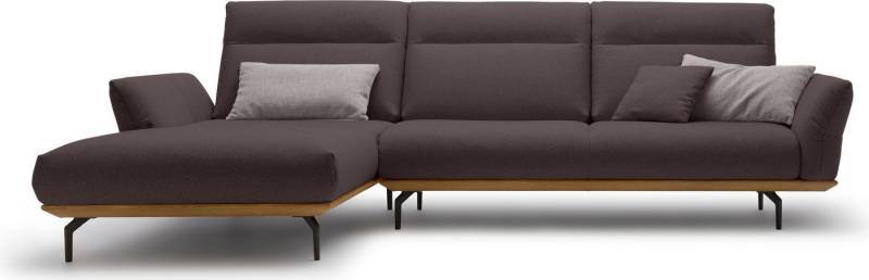 Creation BY ROLF BENZ Ecksofa CR.460, Sockel in Nussbaum, Winkelfüße in Umbragrau, Breite 318 cm von Creation BY ROLF BENZ