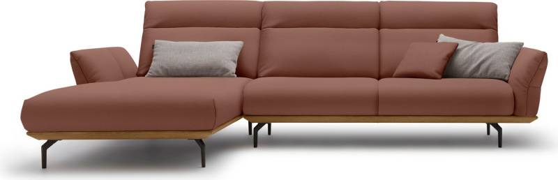 Creation BY ROLF BENZ Ecksofa CR.460, Sockel in Nussbaum, Winkelfüße in Umbragrau, Breite 318 cm von Creation BY ROLF BENZ
