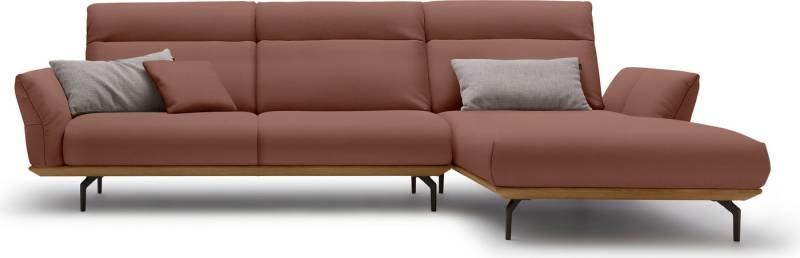 Creation BY ROLF BENZ Ecksofa CR.460, Sockel in Nussbaum, Winkelfüße in Umbragrau, Breite 318 cm von Creation BY ROLF BENZ