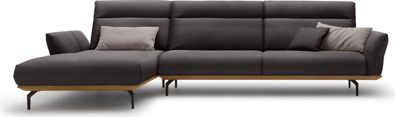 Creation BY ROLF BENZ Ecksofa CR.460, Sockel in Nussbaum, Winkelfüße in Umbragrau, Breite 338 cm von Creation BY ROLF BENZ
