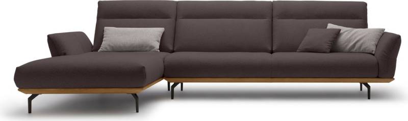 Creation BY ROLF BENZ Ecksofa CR.460, Sockel in Nussbaum, Winkelfüße in Umbragrau, Breite 338 cm von Creation BY ROLF BENZ