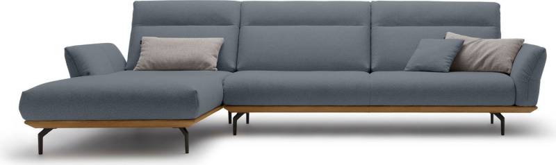 Creation BY ROLF BENZ Ecksofa CR.460, Sockel in Nussbaum, Winkelfüße in Umbragrau, Breite 338 cm von Creation BY ROLF BENZ