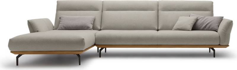 Creation BY ROLF BENZ Ecksofa CR.460, Sockel in Nussbaum, Winkelfüße in Umbragrau, Breite 338 cm von Creation BY ROLF BENZ