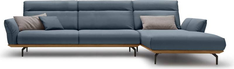 Creation BY ROLF BENZ Ecksofa CR.460, Sockel in Nussbaum, Winkelfüße in Umbragrau, Breite 338 cm von Creation BY ROLF BENZ