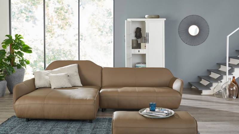 Creation BY ROLF BENZ Ecksofa CR.480, Designecksofa, L-Form, Wahlweise aus Leder oder Chenille von Creation BY ROLF BENZ