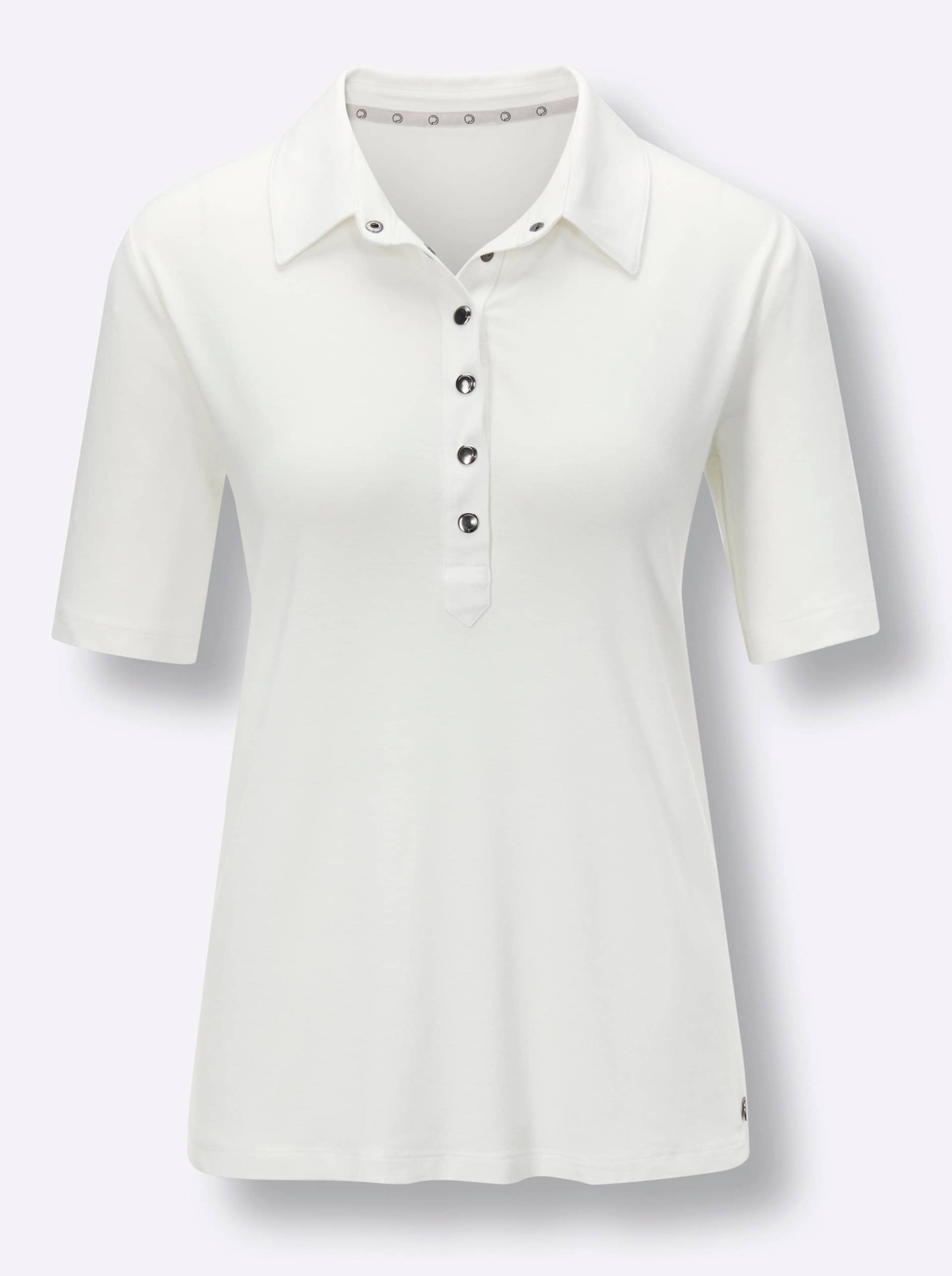 Edel-Viskose-Poloshirt in ecru von CREATION L PREMIUM von CREATION L PREMIUM