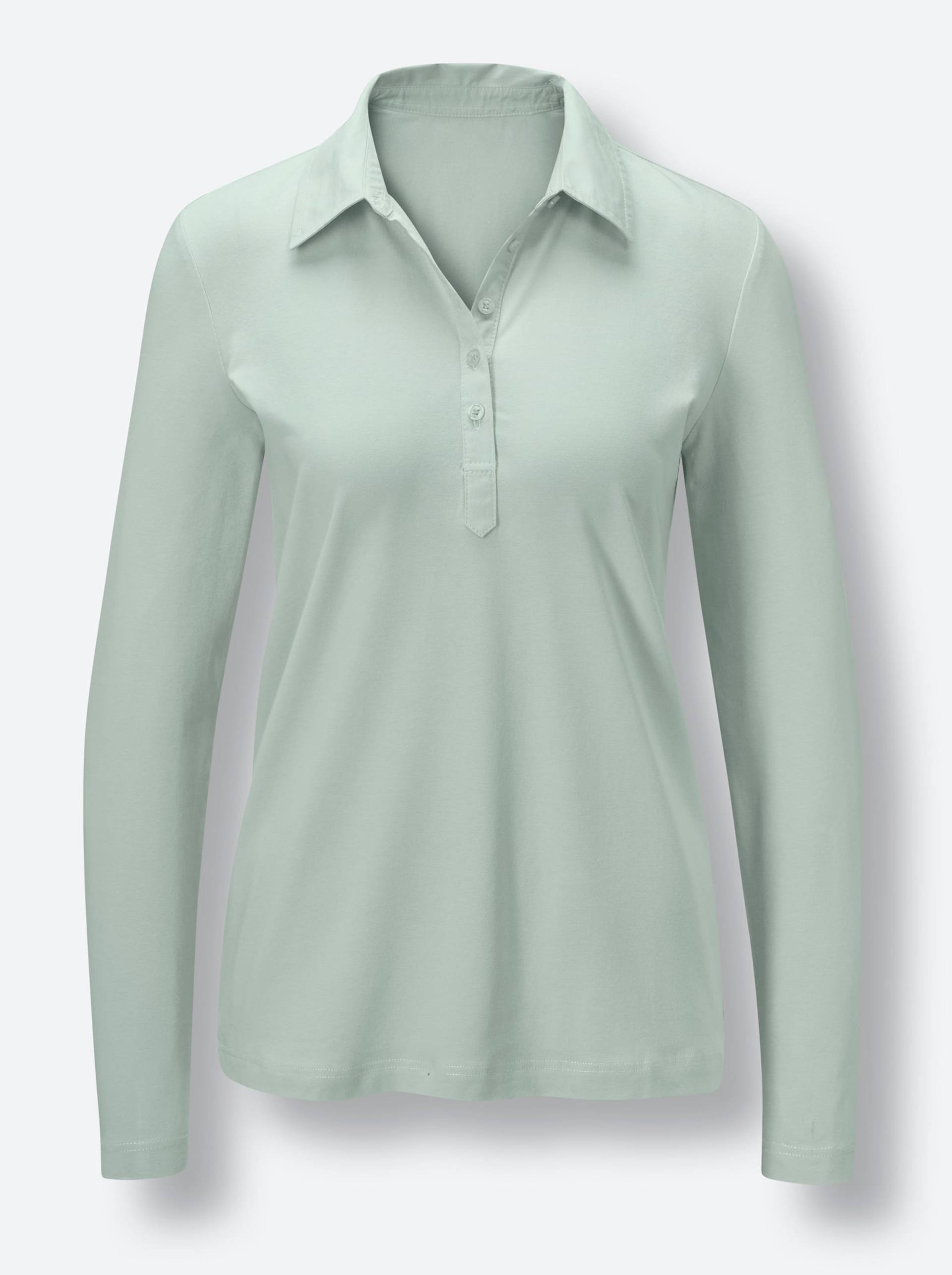 Pima-Baumwoll-Poloshirt in kalkmint von CREATION L PREMIUM von CREATION L PREMIUM