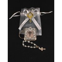 12 Silberne Mini Bibeln Und Rosenkranz Personalisierte Erstkommunion Favor Primarstufe Comunion Recuerdo Con Rosario Personalizado von CreationsAndrea