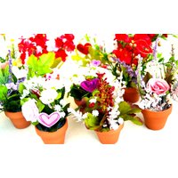 Liebe, Feier, Herzen, Valentinstag Miniatur-Blumentöpfe Mit Künstlichen Blumen | Nicht 112 von CreationsByBronte
