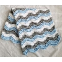 Handgemachte Gehäkelte Baby Decke Blau Grau Weiss Chevron Afghan Handgemachte Gehäkelte Baby Decke Blau Grau Weiss Chevron Afghan von CreationsbyShan