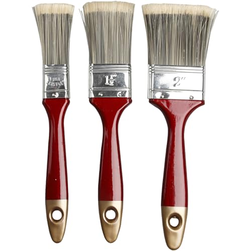 Creativ Company 10244 flach 3pièce (S) Pinsel für allgemeine Zwecke – Pinsel, allgemeine Zwecke (Brush Set, passender, flach, Gold, Rot, Edelstahl, Flat Brush, 1, 1.5, 2) von Creativ Company