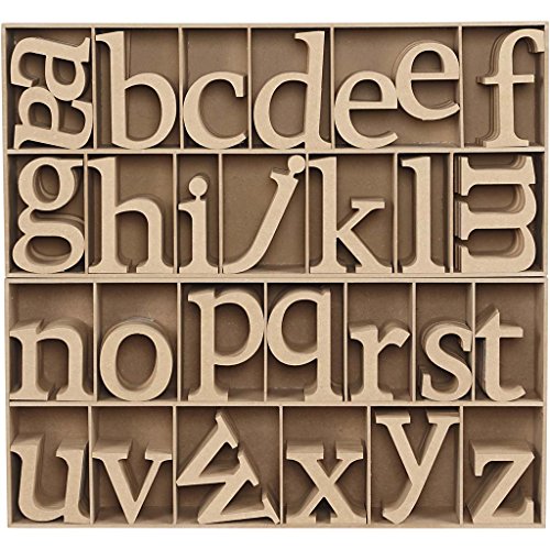 Holz Buchstaben, H: 8 cm, MDF, inkl. kostenlosem Holz-Display, 112 sort. von Creativ Company