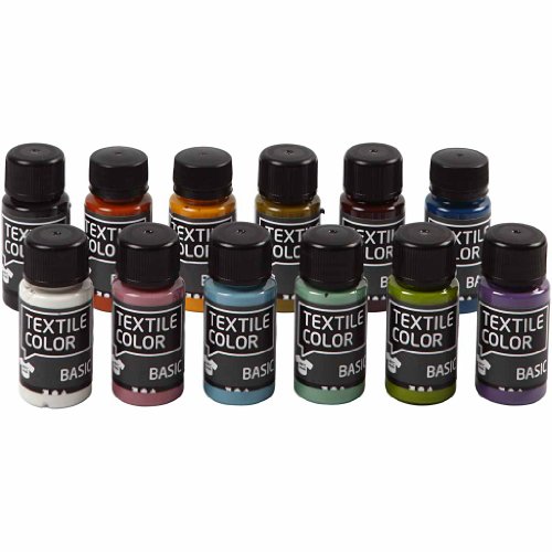 Textile Color, Sortiment, sortierte Farben, Trendfarben, 12x50ml von Creativ Company