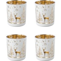 Creativ deco Teelichthalter "Weihnachtsdeko", (4 St.), mit goldfarbener Innenseite von Creativ Deco