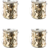 Creativ deco Windlicht "Weihnachtsdeko", (4 St.), Glas mit Stern-Struktur von Creativ Deco