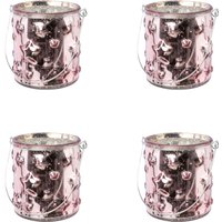 Creativ deco Windlicht "Weihnachtsdeko", (4 St.), Glas mit Stern-Struktur von Creativ Deco