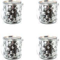 Creativ deco Windlicht "Weihnachtsdeko", (4 St.), Glas mit Stern-Struktur von Creativ Deco