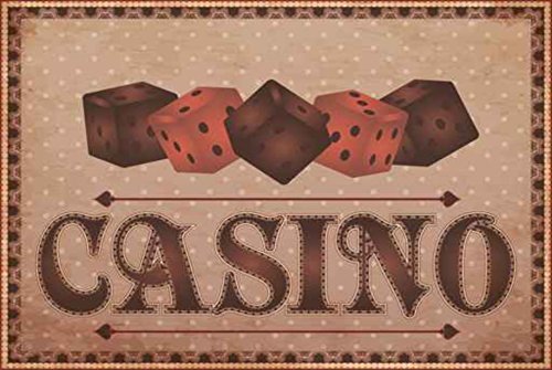 Crealuxe Fussmatte – “ Casino “ - 60x40 cm - Gummi Rückseite / rutschfest - Filzoberfläche - Bedruckte Türmatte - Innenmatte - Schmutzmatte von Creativ Deluxe