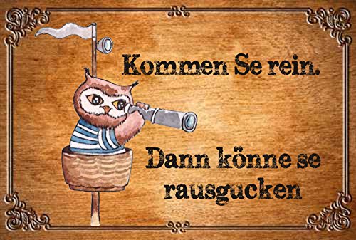 Crealuxe Fussmatte – “ Kommen se rein dann können se rausgucken “ - 60x40 cm - Gummi Rückseite / rutschfest - Filzoberfläche - Bedruckte Türmatte - Innenmatte - Schmutzmatte von Creativ Deluxe