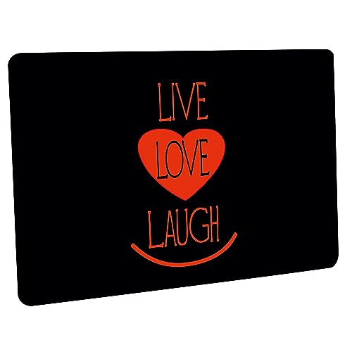 Crealuxe Fussmatte – “ Live Laugh Love – Herz rot “ - 60x40 cm - Gummi Rückseite/rutschfest - Filzoberfläche - Bedruckte Türmatte - Innenmatte - Schmutzmatte von Creativ Deluxe